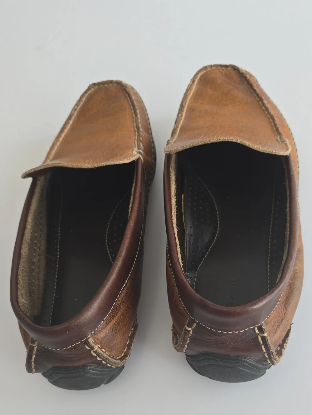 L.L. Bean Men's Allagash Bison Leather Driving Loafers  Mocs Two Tone Size 10